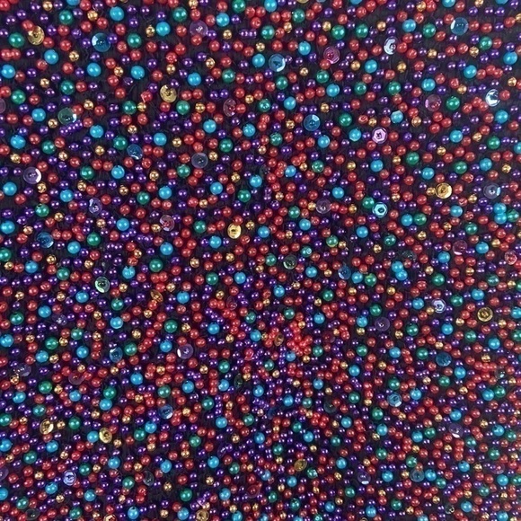 Vintage 80’s Heavy Hand Beaded and Sequinned Dress Size M - Picture 9 of 11